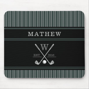 Tapis De Souris Golf Monogramme Nom initial Heritage Green