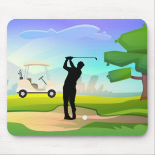 Tapis De Souris Golf Mousepad avec Golfer Swing