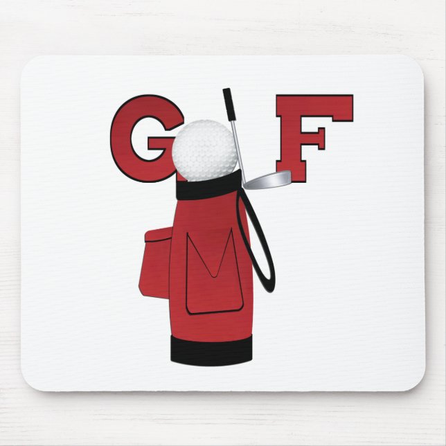 Tapis De Souris Golf rouge de sac de golf (Devant)