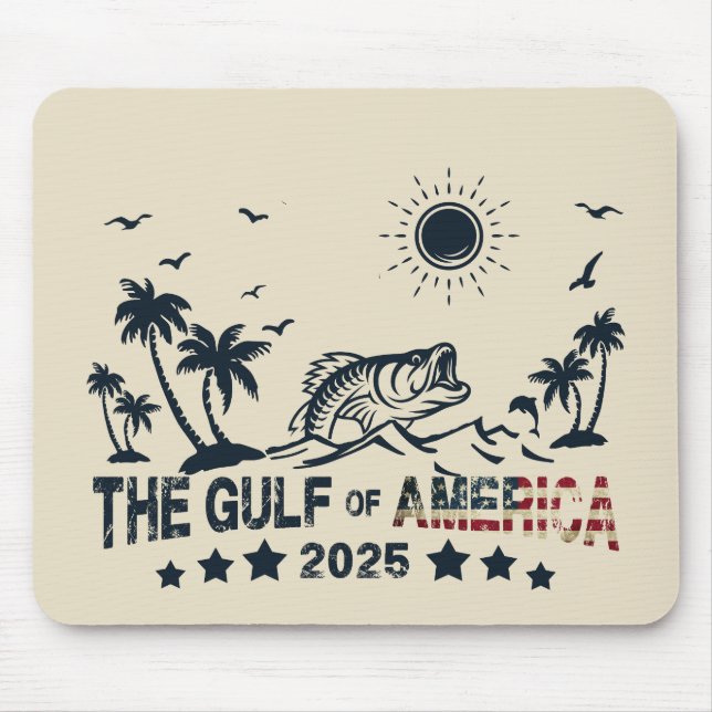 Tapis De Souris Golfe d'Amérique pêche drapeau patriotique américa (Devant)