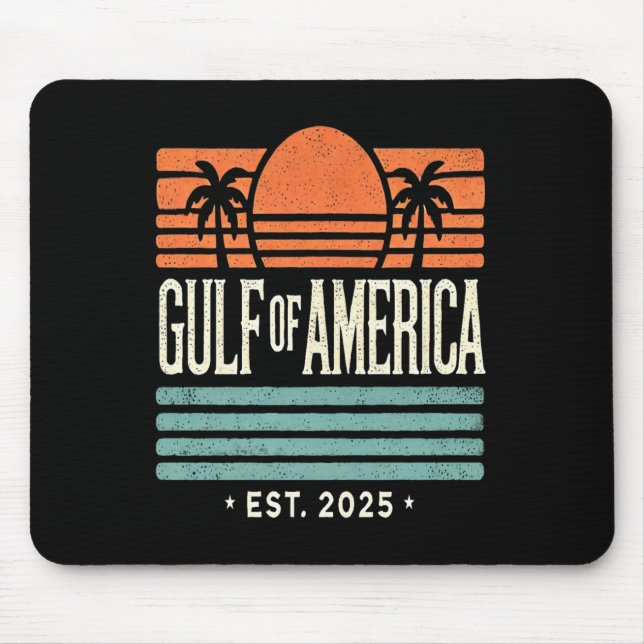 Tapis De Souris Golfe De L'Amérique Sunset &amp; Palm Trees Retro (Devant)