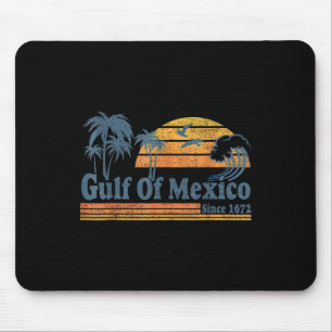 Tapis De Souris Golfe du Mexique depuis 1672 Rétro Vintage Plage