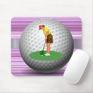 Tapis De Souris Golfer Ball Golf Stripe  Mouse Pad! Mouse Pad