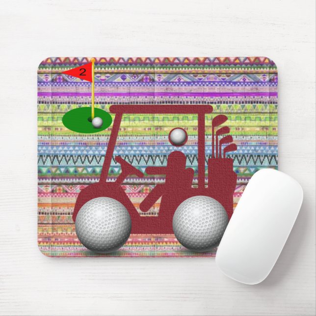 Tapis De Souris Golfer Golf Cart  Mouse Pad! Mouse Pad (Avec souris)