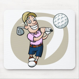 Tapis De Souris Golfeur de bande dessinée