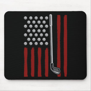 Tapis De Souris Golfeur Drapeau Américain 4 Juillet Hommes Golf Am