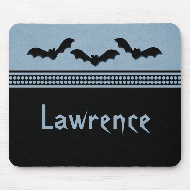 Tapis De Souris Gone Batty Halloween Mousepad, bleu clair (Devant)