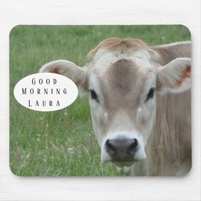 Tapis De Souris Good Morning Cow Mousepad (Devant)