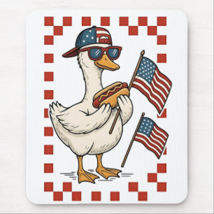 Tapis De Souris Goose American USA Flag Memorial Day 4 juillet
