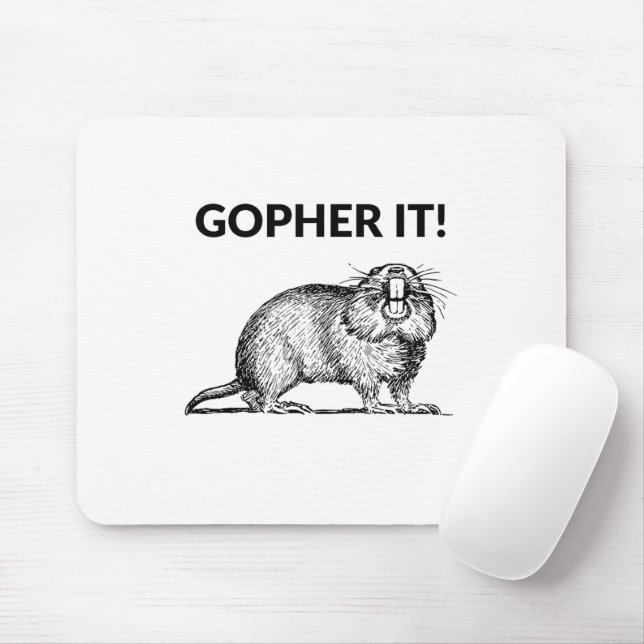 Tapis De Souris Gopher It Funky Gopher Pun (Avec souris)
