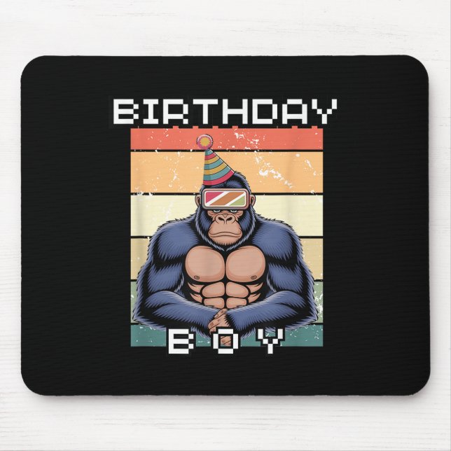 Tapis De Souris Gorilla Anniversaire Décorations Singe Balise Vr G (Devant)