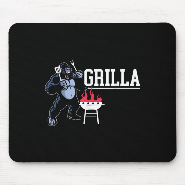 Tapis De Souris Gorilla Bbq Grilla Grill Grillmaster Barbecue (Devant)