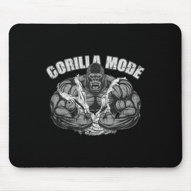 Tapis De Souris Gorilla Mode Gym Ape Fitness Coach Swole Monkey  (Devant)