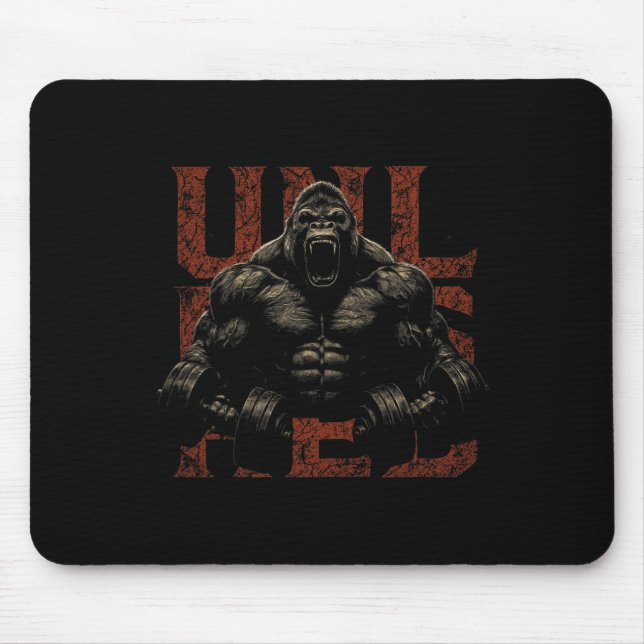 Tapis De Souris Gorilla Monkey Gym Wear Bodybuilding Workout Motiv (Devant)