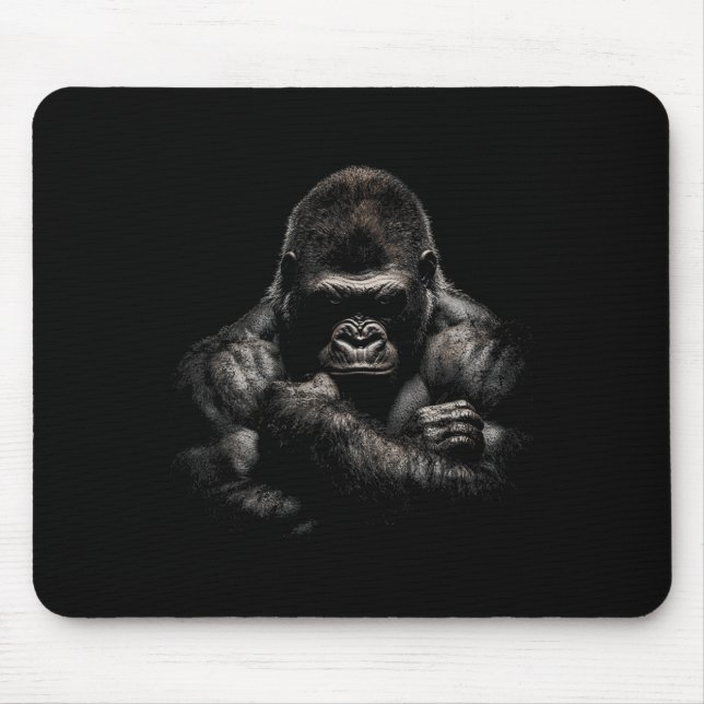 Tapis De Souris Gorilla Monkey Gym Wear Bodybuilding Workout Motiv (Devant)