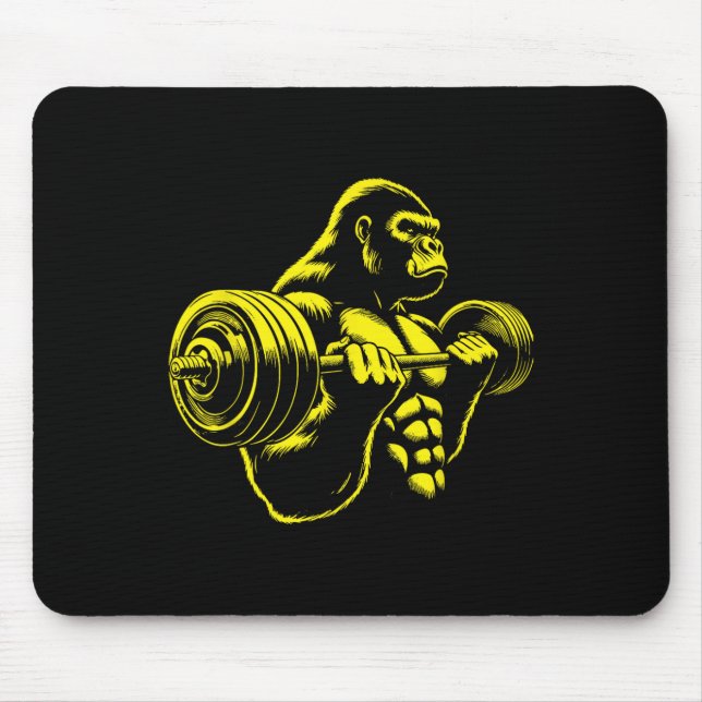 Tapis De Souris Gorilla Monkey Gym Weight Lifting Bodybuilding Wor (Devant)