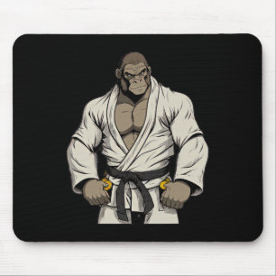 Tapis De Souris Gorille En Keikogi - Karateka Japonais