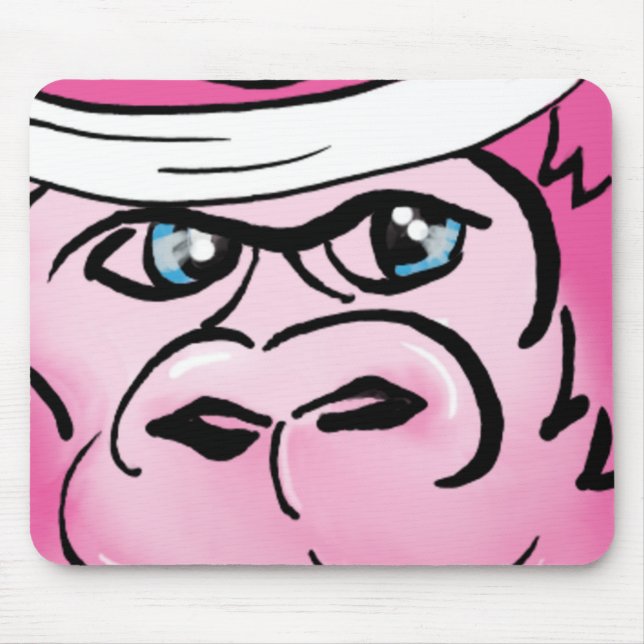 Tapis De Souris Gorille rose avec Sweat (Devant)