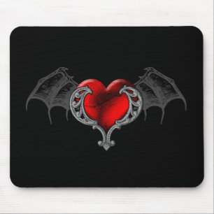 Tapis De Souris Goth Heart avec Bat Wings Mousepad