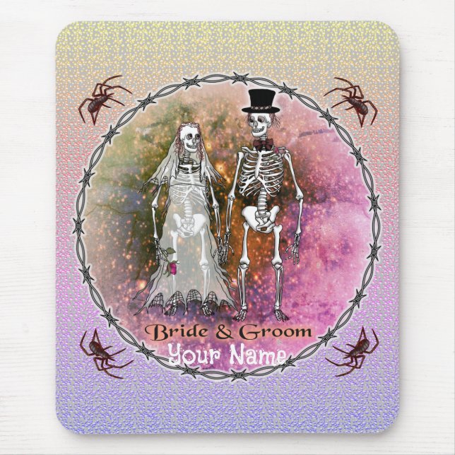 Tapis De Souris Goth Skeleton Mariage Souris (Devant)