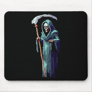 Tapis De Souris Gothique Joueur 8 Bit Pixel Art Jeu Vidéo Faucheus