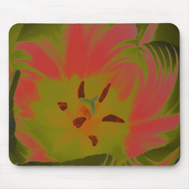 Tapis De Souris Gothique Tulipe rouge Tulipe Mousepad (Devant)