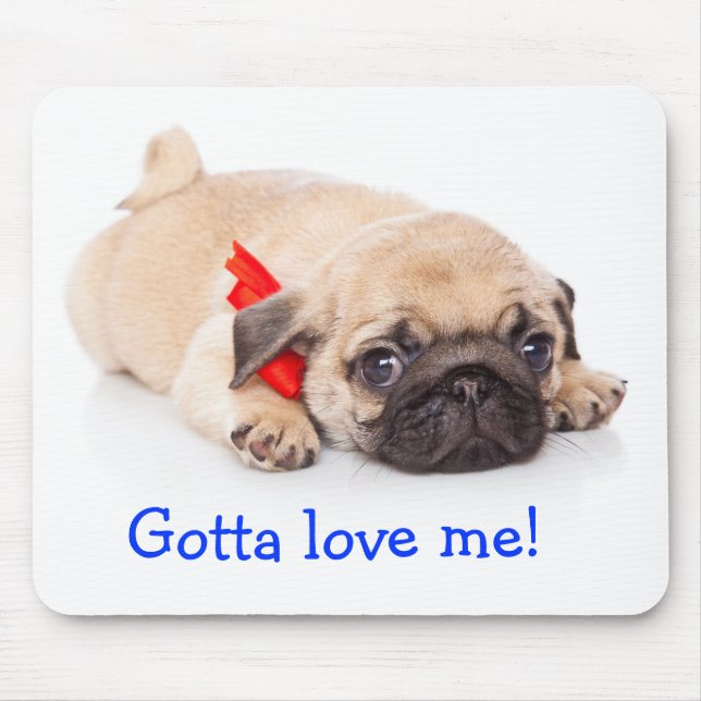 Tapis De Souris Gotta Love Me Carlin Puppy Mousepad (Devant)