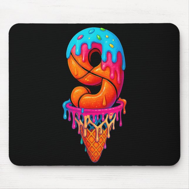 Tapis De Souris Goutte de baseball 9 ans Goutte de glace 9e (Devant)