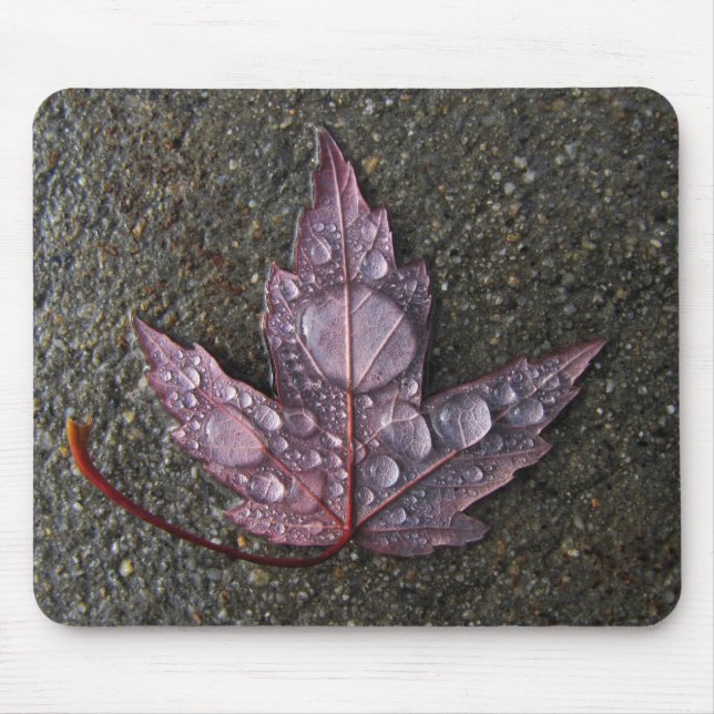 Tapis De Souris Gouttes de pluie sur la feuille (Devant)