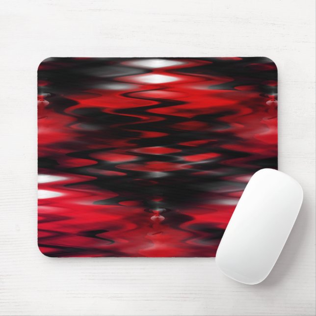Tapis De Souris Gradient rouge à noir fonds formant zigzag abstrai (Avec souris)