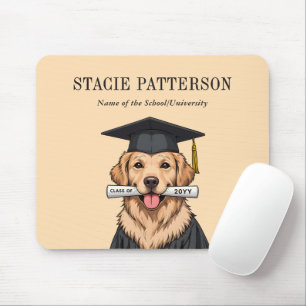 Tapis De Souris Graduation personnalisée mignon Golden Retriever C