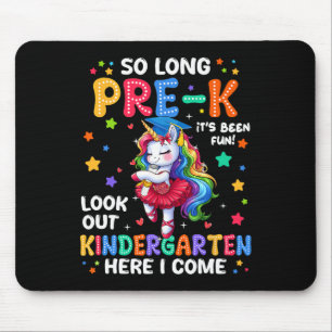 Tapis De Souris Graduation pré-k 2025 Unicorn Girl Kindergarten He