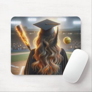 Tapis De Souris Gradué avec softball et chauve-souris