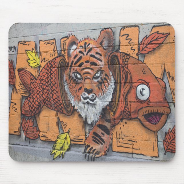 Tapis De Souris Graffiti à poisson orange bizarre (Devant)