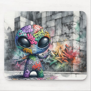 Tapis De Souris Graffiti Alien Mousepad