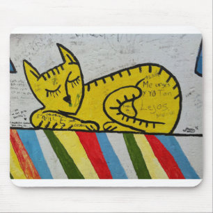 Tapis De Souris Graffiti de chat de Berlin Mur Peinture murale