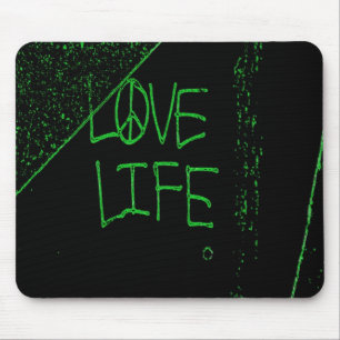 Tapis De Souris Graffiti "Love Life" Neon Green Pad souris