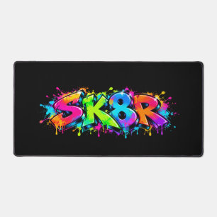 Tapis de souris graffiti SK8R néon Coloré Skate de