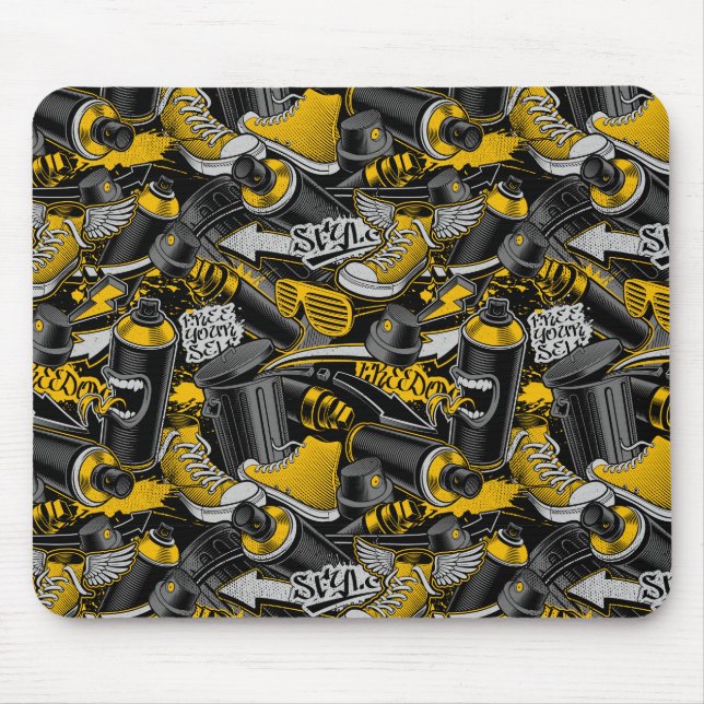 Tapis De Souris Graffiti urbain Motif de rue (Devant)