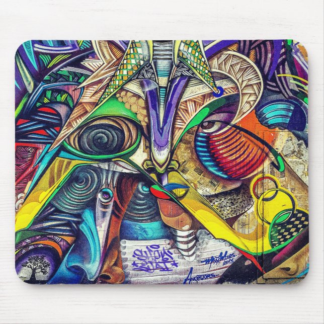 Tapis de souris graffiti urbain psychédélique (Devant)