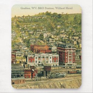Tapis De Souris Grafton, WV : Station de B&O, hôtel de Willard
