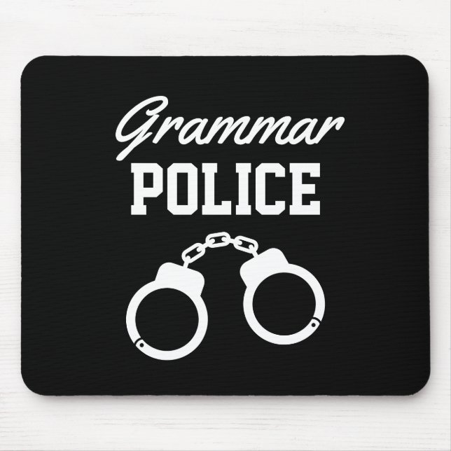 Tapis De Souris Grammar Police cuffs Mouse Pad for teacher (Devant)