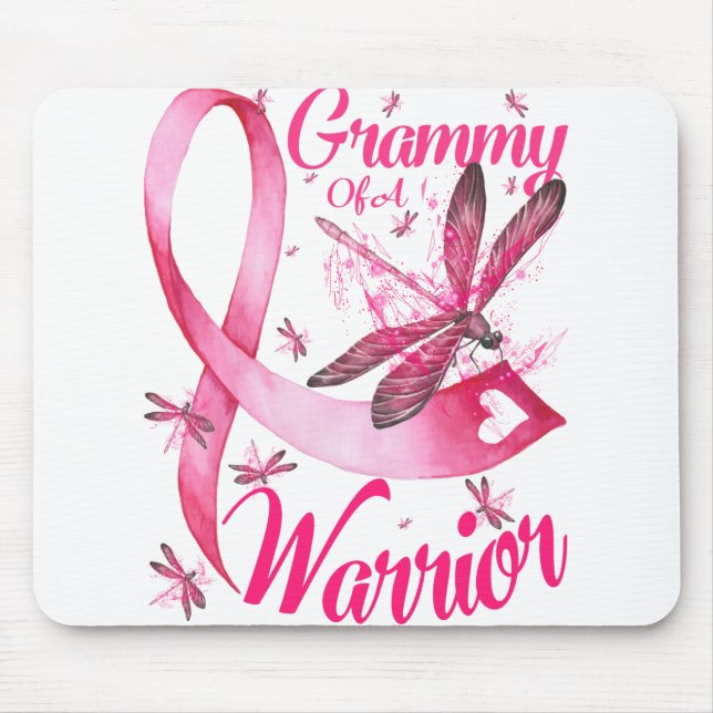 Tapis De Souris Grammy D'Un Guerrier Dragonfly Cancer Du Sein (Devant)