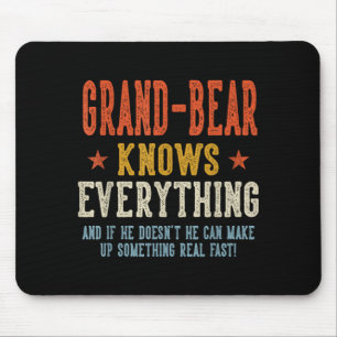 Tapis De Souris Grand-bear sait tout la fête des pères rétro