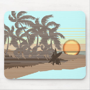 Tapis De Souris Grand brun Mousepad de coucher du soleil