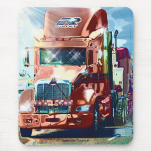Tapis De Souris Grand camion lourd rouge pour des camionneurs et