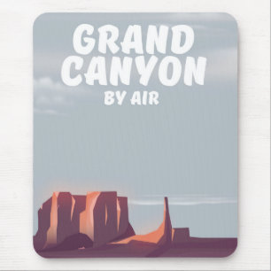 Tapis De Souris Grand Canyon By Air affiche de voyage vintage.