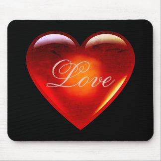 Tapis De Souris Grand coeur d'amour rouge/beaucoup d'amour/coeur a