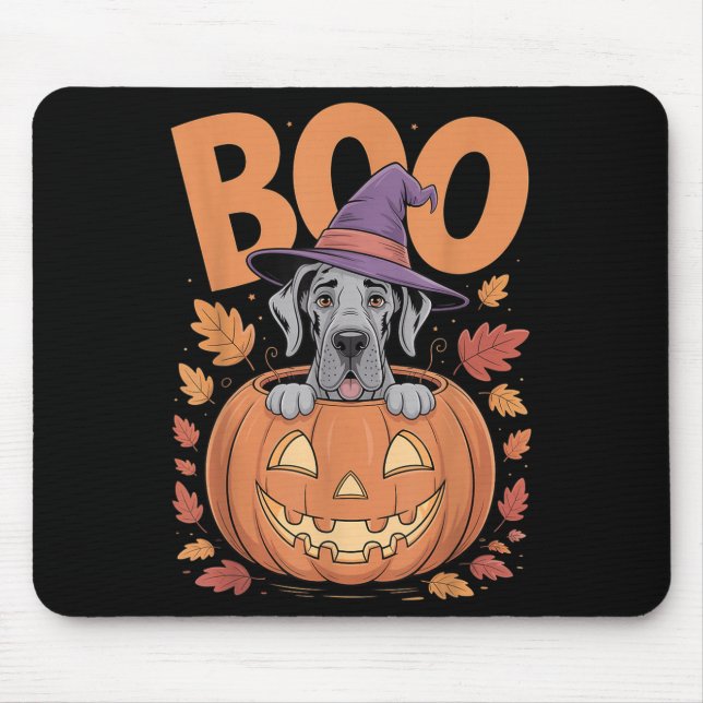 Tapis De Souris Grand Costume Dane Sur Halloween Citrouille Grand  (Devant)