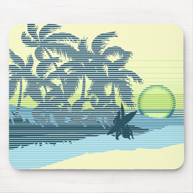 Tapis De Souris Grand coucher du soleil Teal Mousepad (Devant)